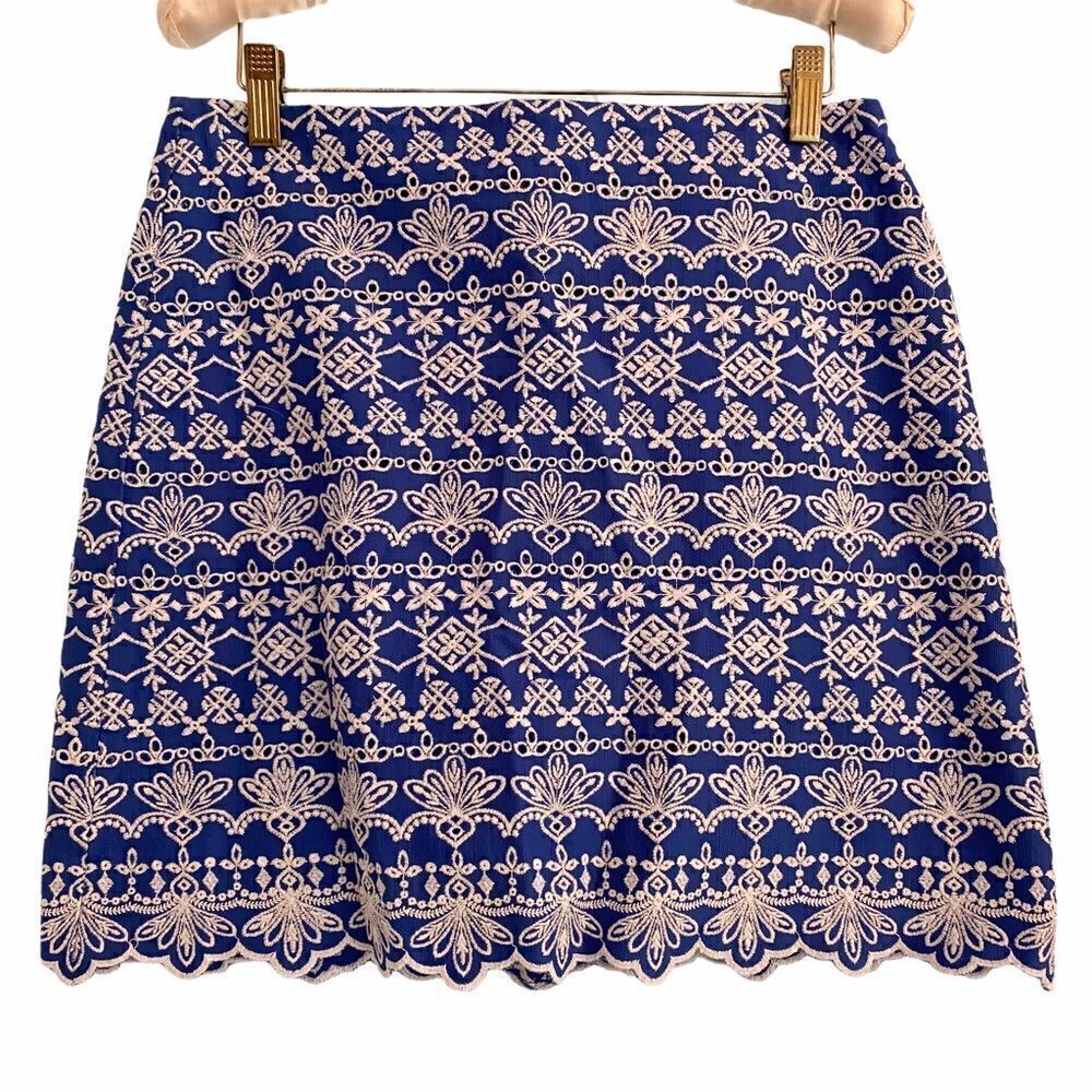 LOFT Blue and White Pencil Skirt